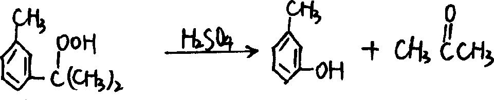 Preparation process of meta-cresol