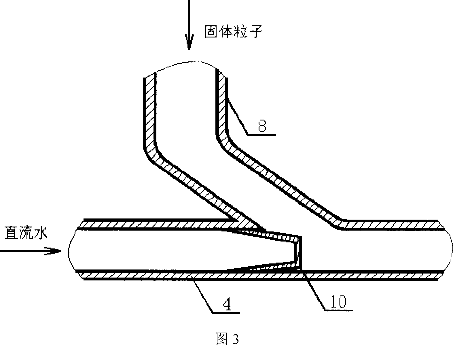 Solid-liquid separating method for fluidized bed heat exchanger