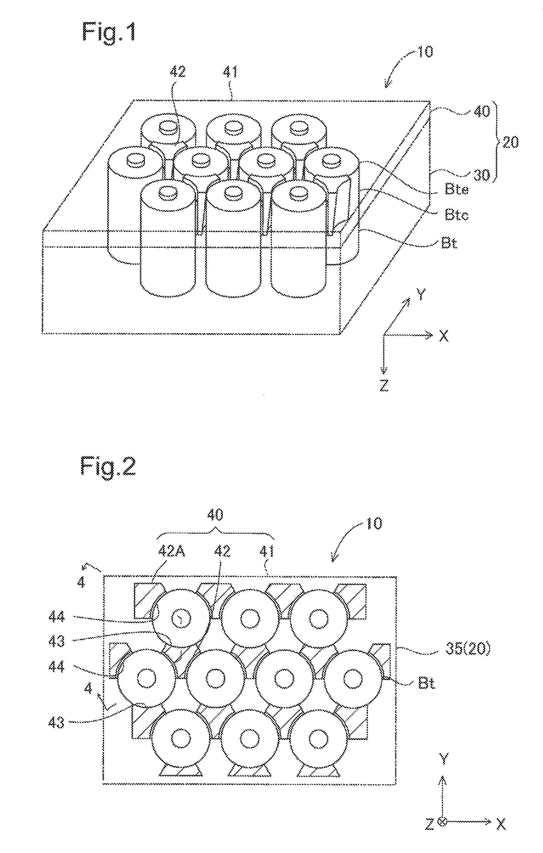 Battery device that holds batteries