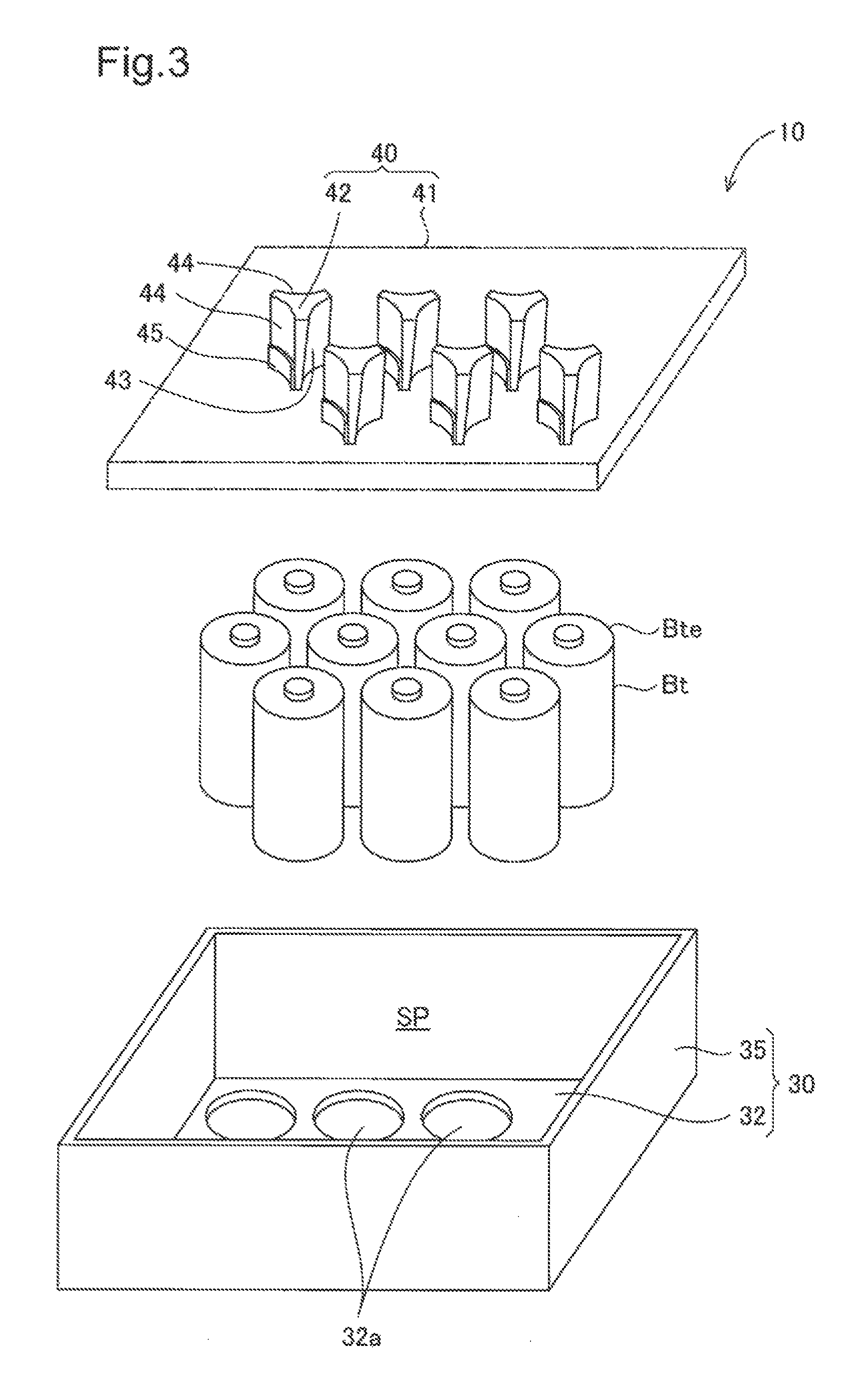 Battery device that holds batteries