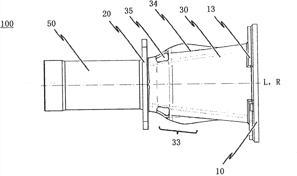 Energy absorption device for multi-section vehicles