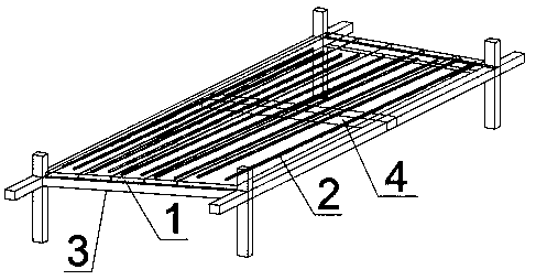 Prestressed composite floor slab construction method without support