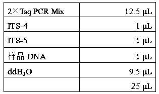 Reagent for extracting total DNAs of Grifola frondosa and application thereof
