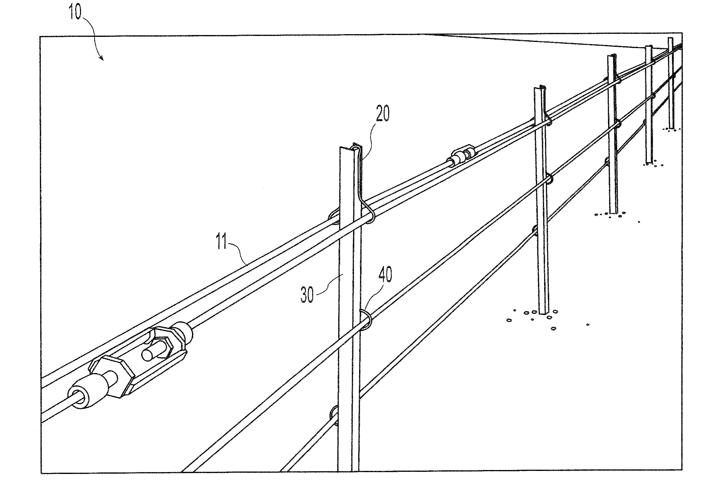 Cable guardrail system and hanger