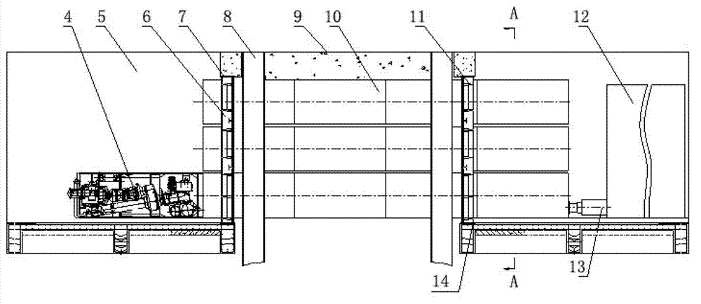 Tunnel portal earth retaining device as well as underground pedestrian passageway construction system and method