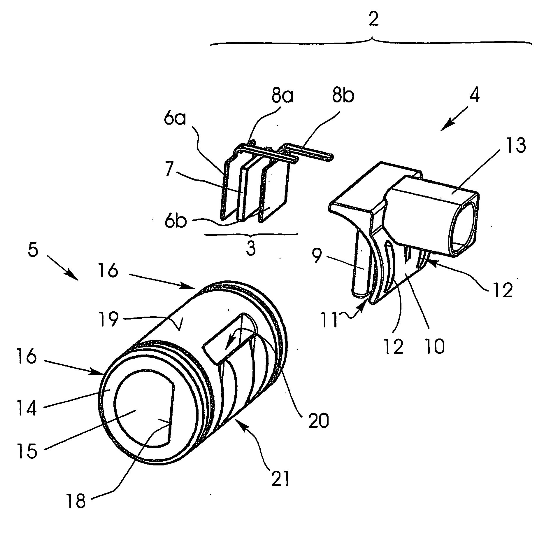 Heating device for a fluid line and method for the production thereof