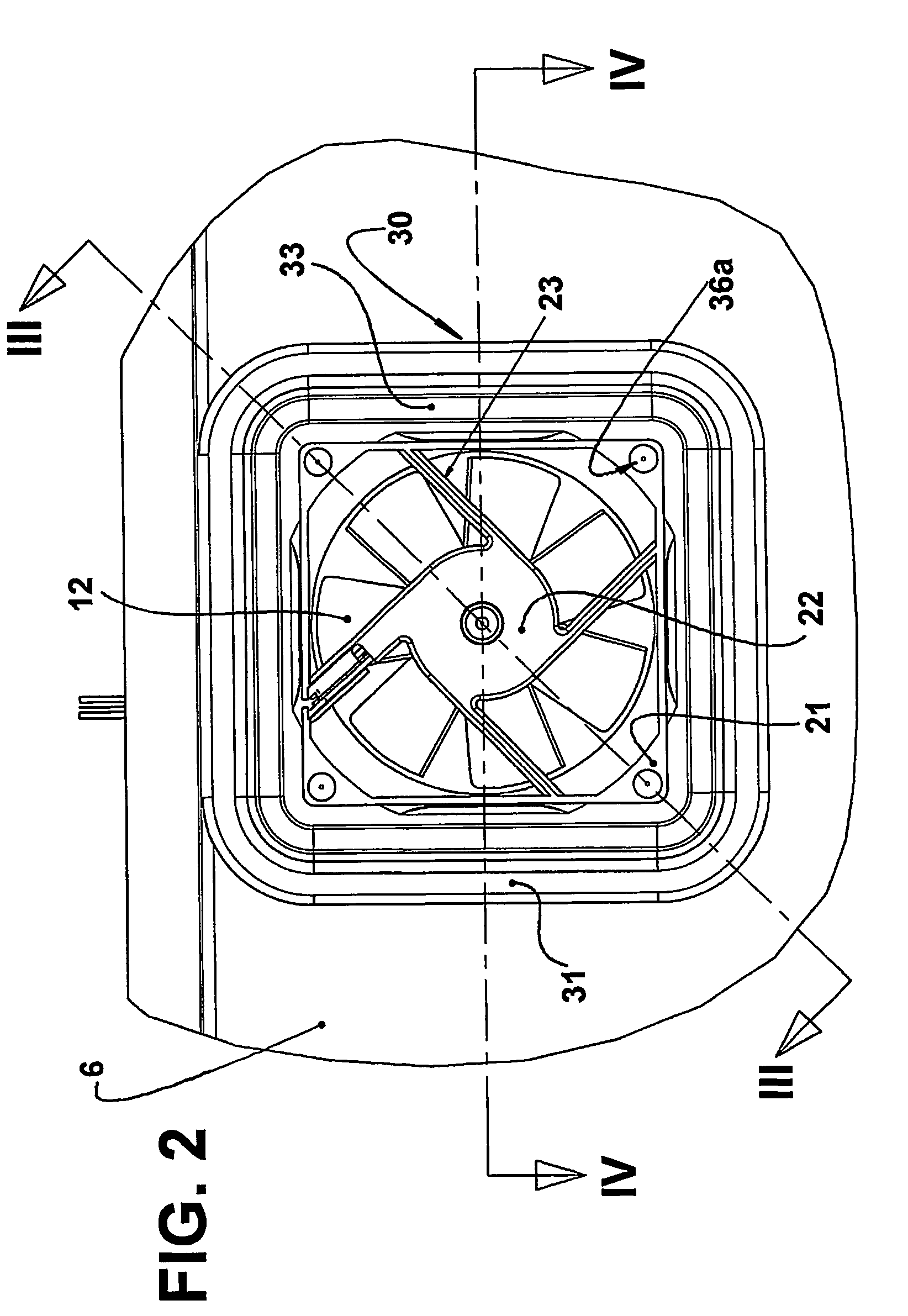 Mounting arrangement for a refrigerator fan