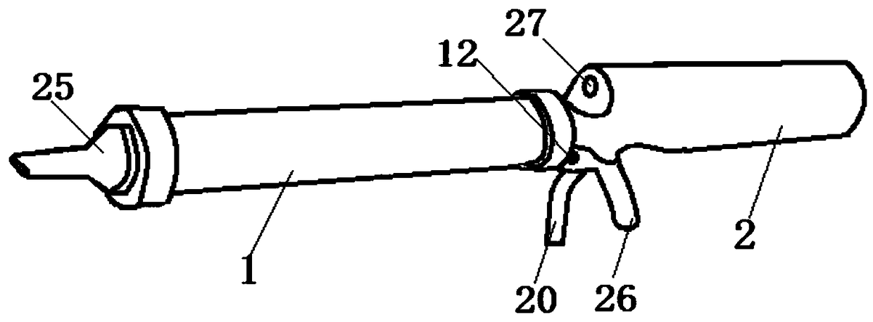 A two-way air valve and a pneumatic glass glue gun with the two-way air valve