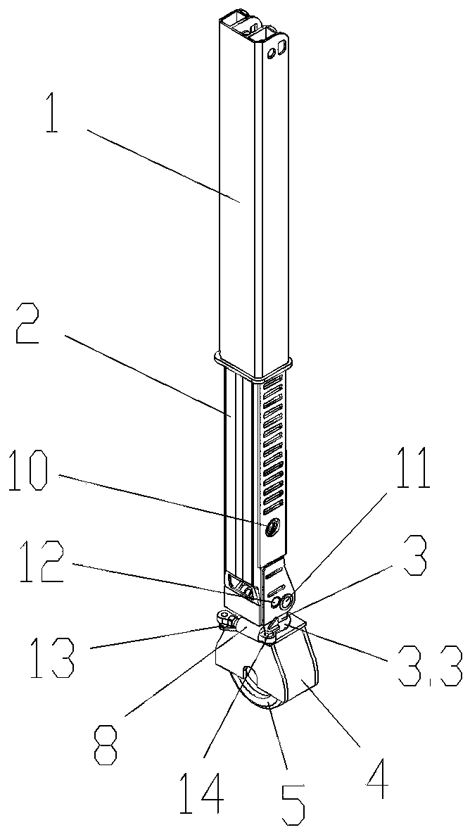 Walking support of rail-free construction work vehicle