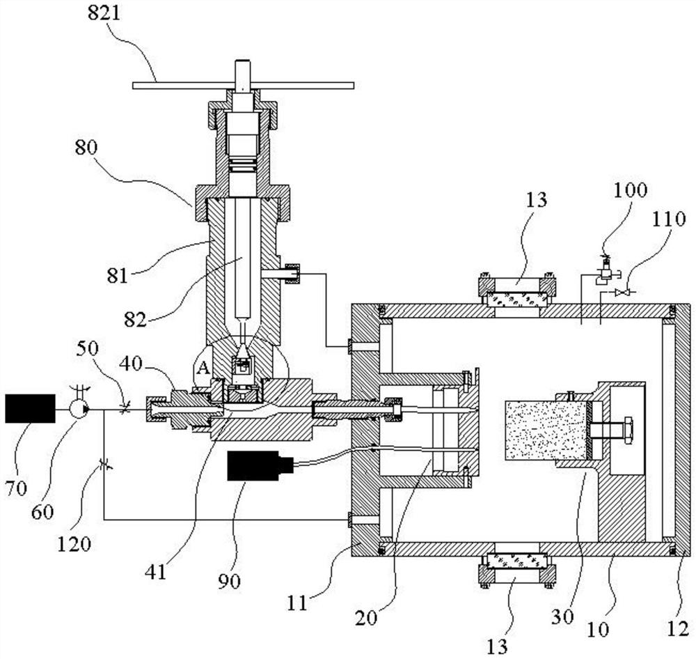 Laser-liquid nitrogen abrasive jet combined rock breaking test device