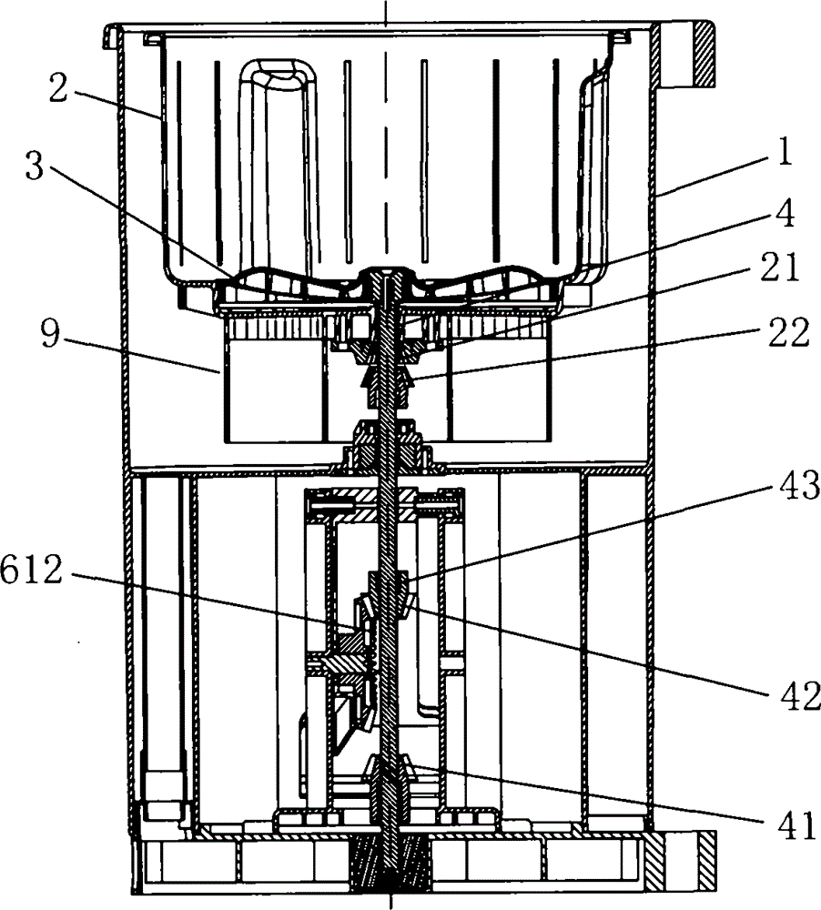 Transmission device of a foot-operated washing machine