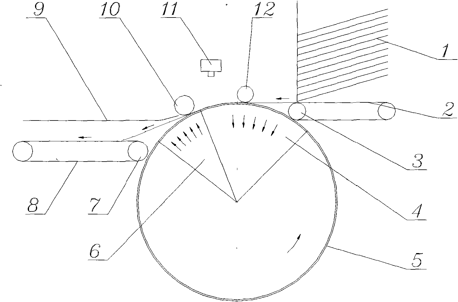 Drum-type vacuum paper-absorbing device and working method thereof