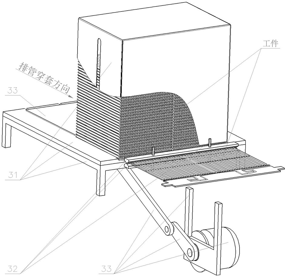 Penetrating and sleeving system for lead-acid battery panel tube bank