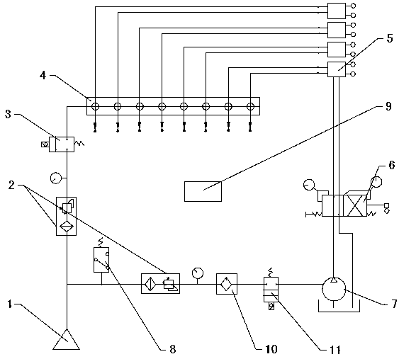 Coal mill gearwheel oil injection device and control method thereof