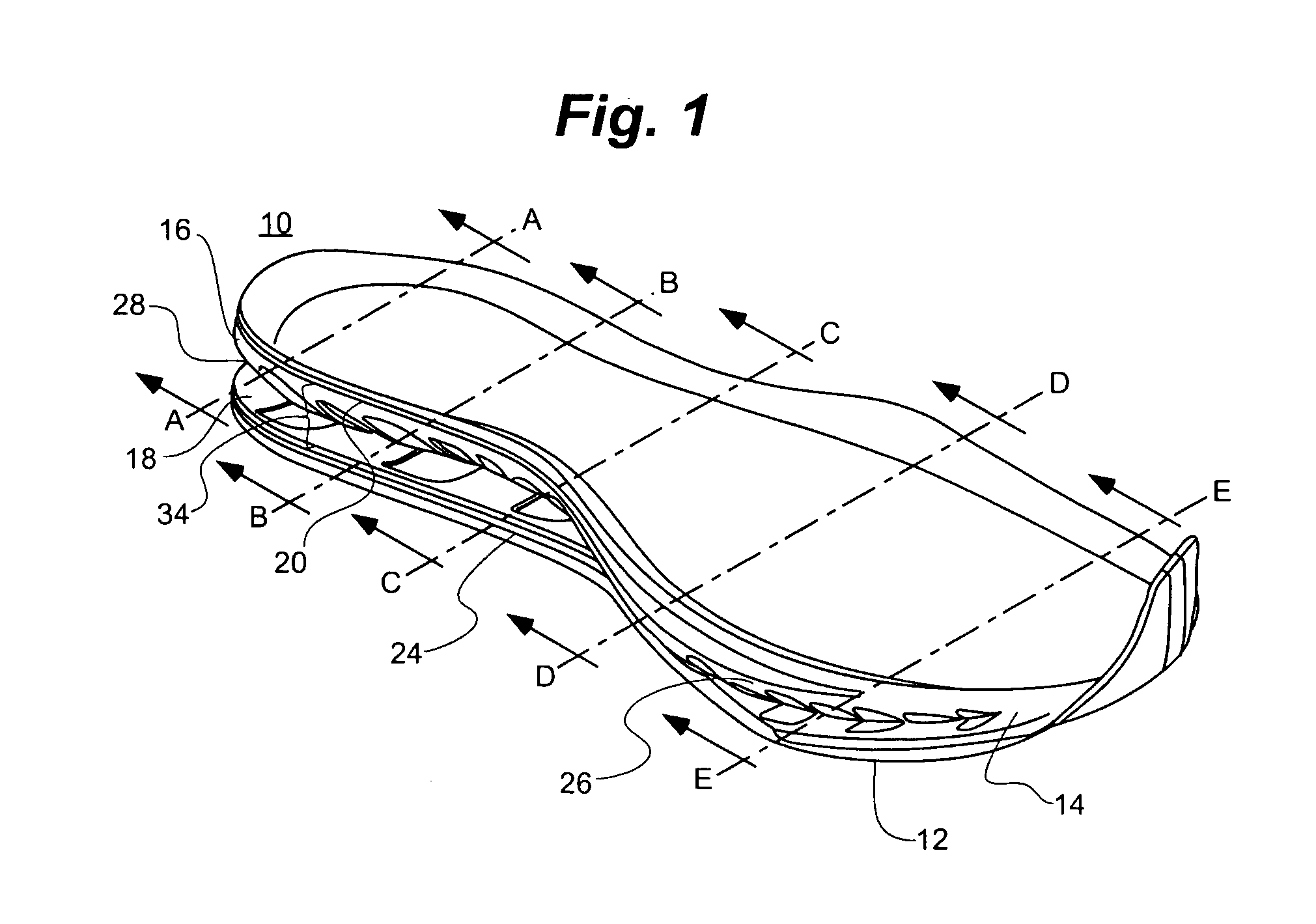 Shoe sole for increasing instability