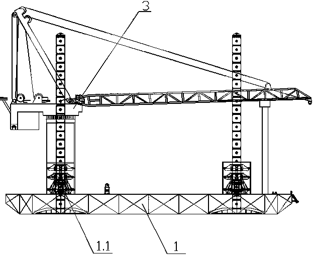 Wind power and bridge rock-socketed self-elevating construction platform