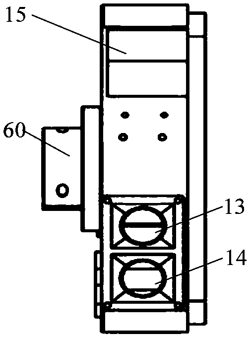 Tab laser cutting device and cutting block assembly thereof