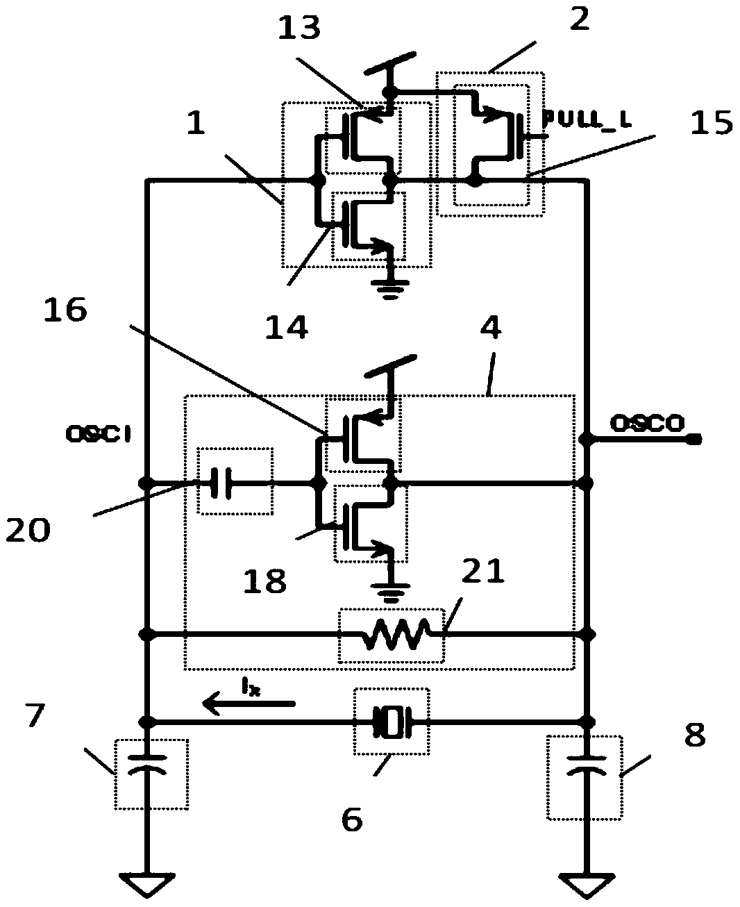 Crystal oscillator circuit capable of starting oscillation stably