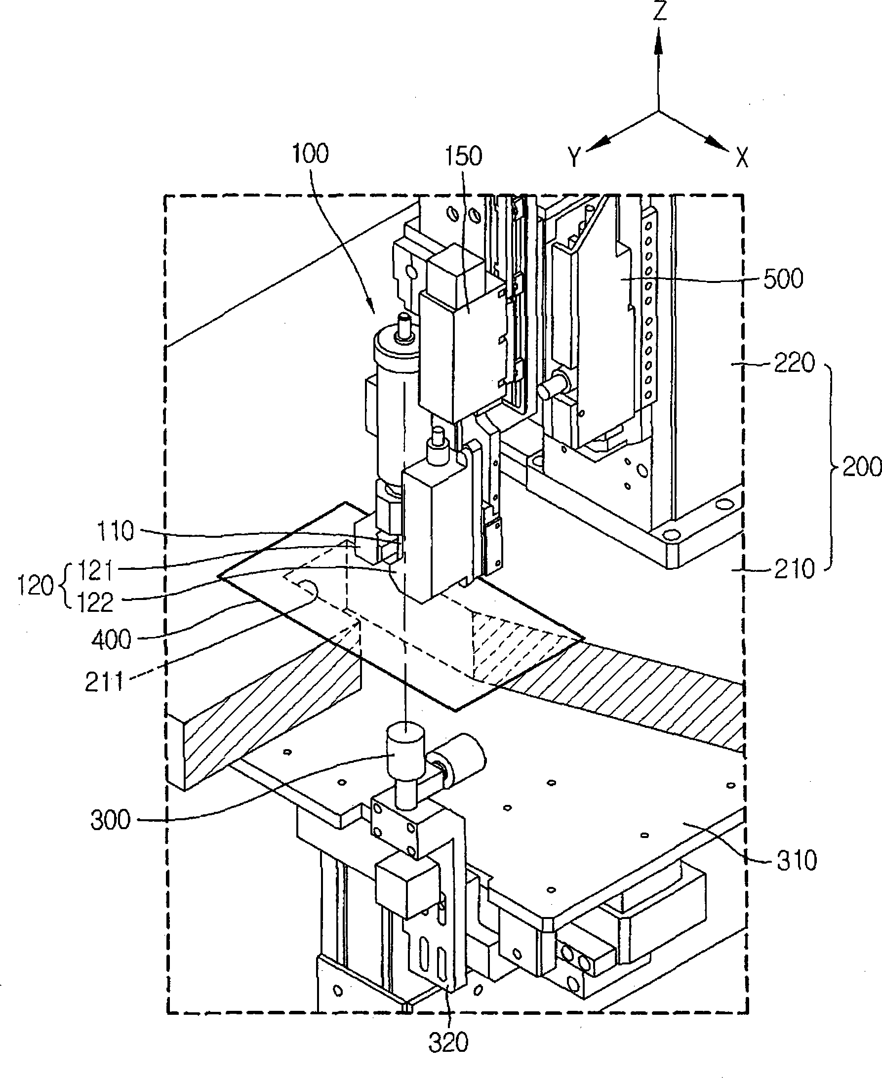 Position detection equipment and method for detecting jet hole of coater and light spot of laser displacement sensor