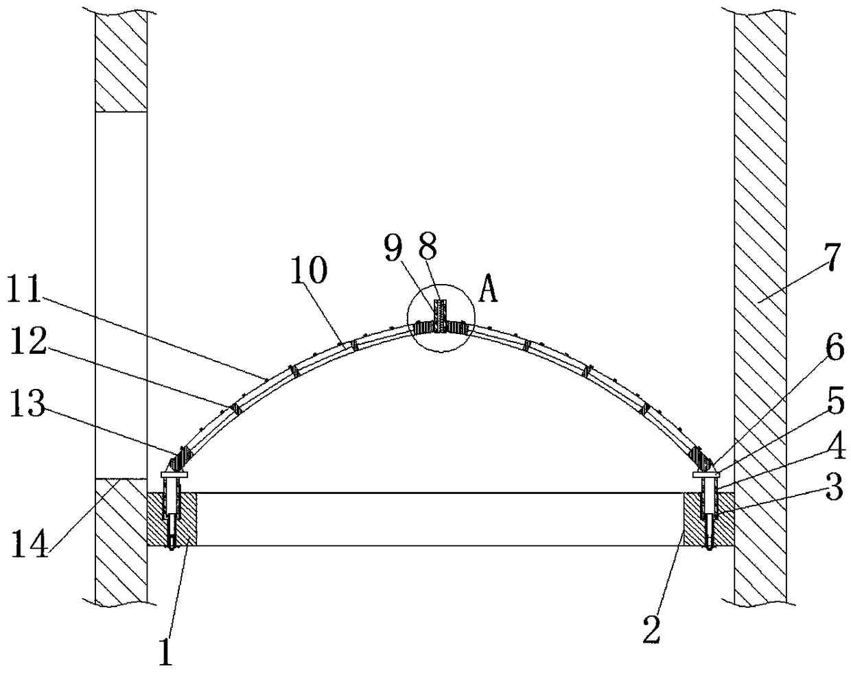 Safety device for elevator shaft for building construction