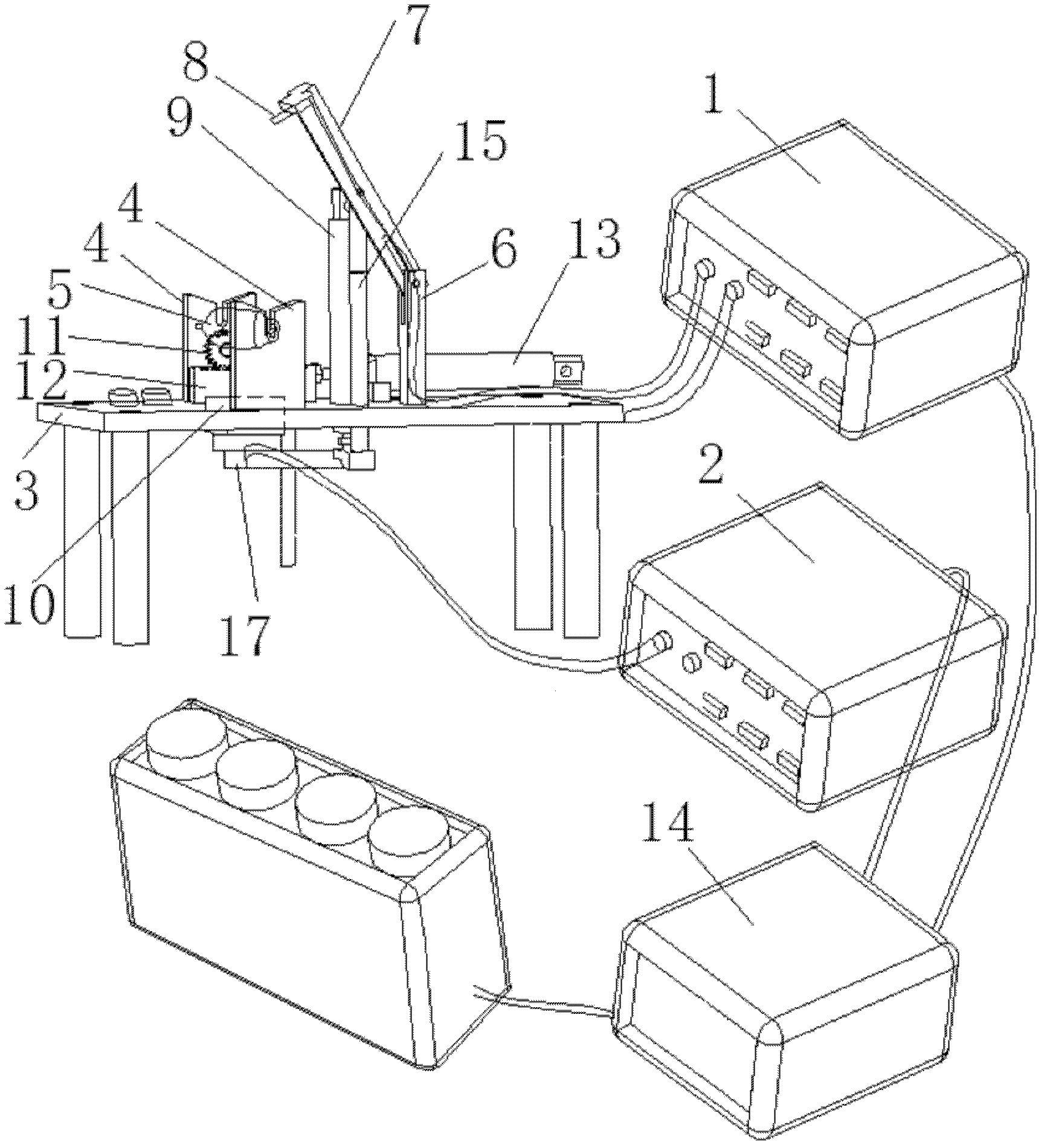 Earthing and turn-to-turn short circuit testing device of rotor of permanent magnetic starter motor and testing method thereof