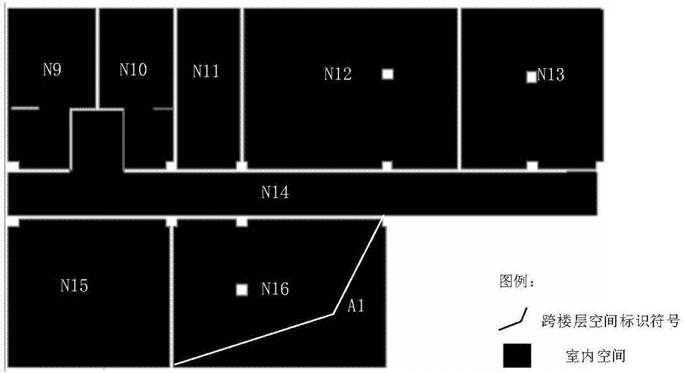 CAD drawing-based building indoor cross-floor space extraction method