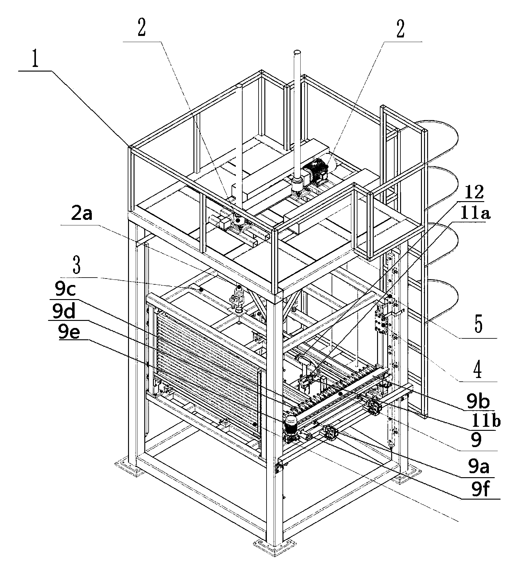 Large-sized green brick storing method and device used in front of kiln