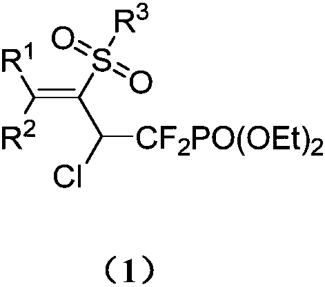 1,1-difluoro-3-sulfonyl-2-chloro-3-butenyl phosphonate compound and synthetic method and application thereof