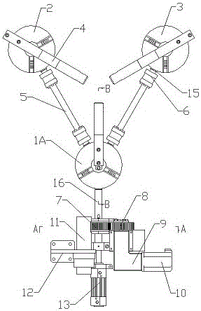 Open three-jaw self-centering rotary device