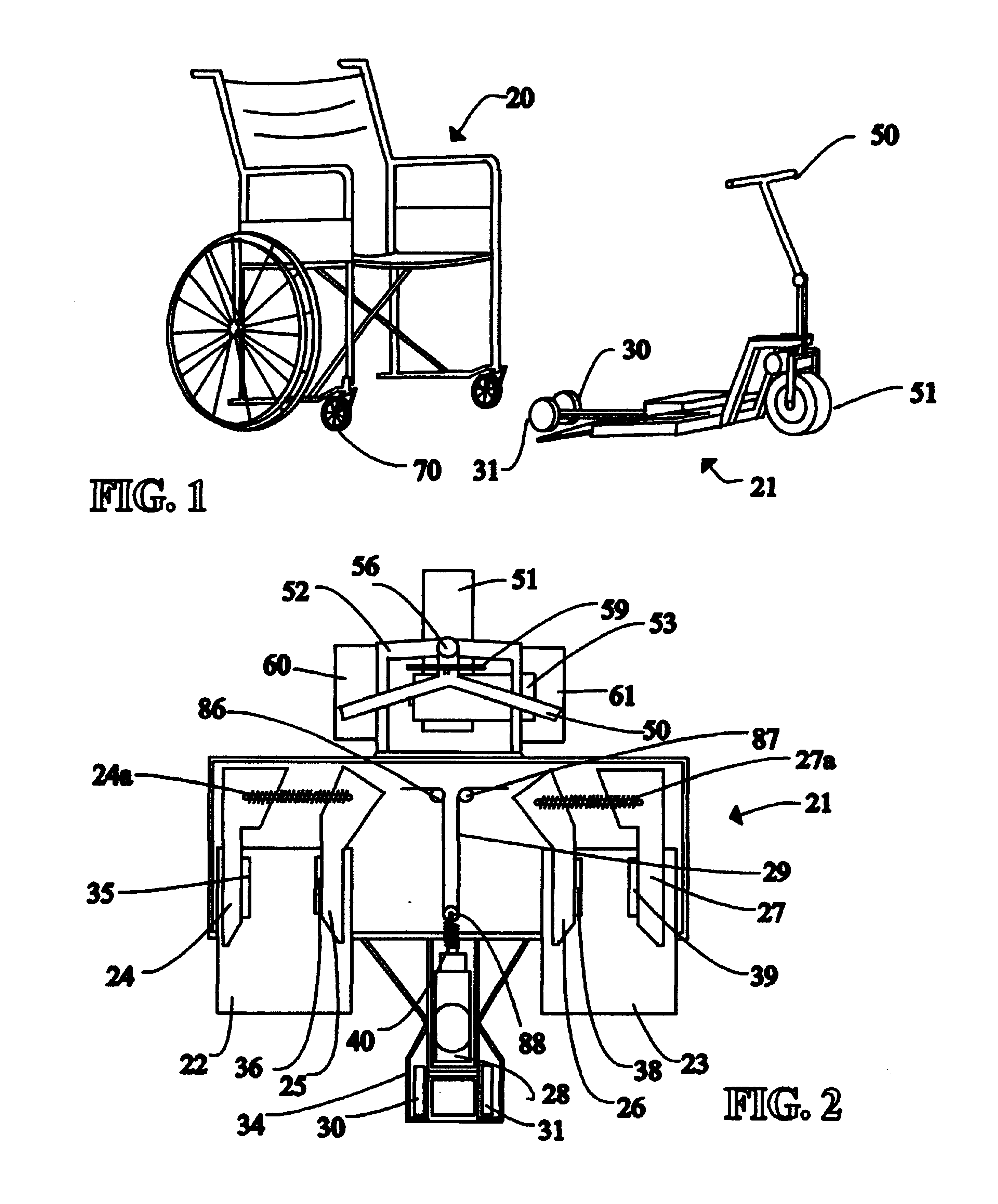 Attachment means for attaching a wheelchair to a motorized apparatus