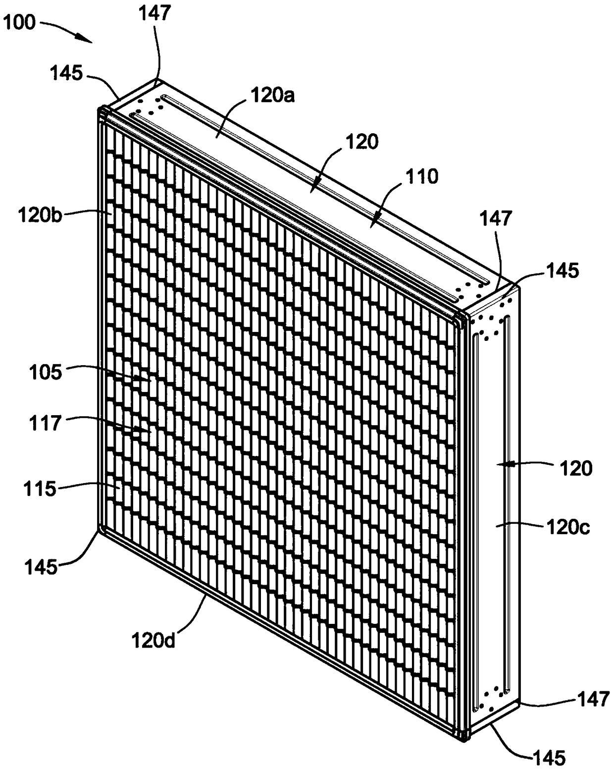 Panel filter with molded frame and integral seal