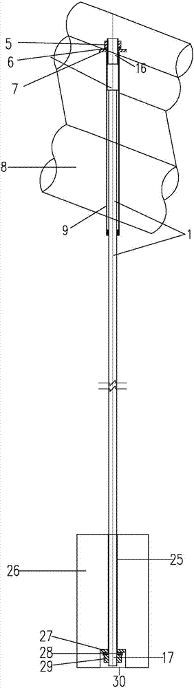 A three-section hinged arch bridge suspender system with rigid tie rods and flexible cables