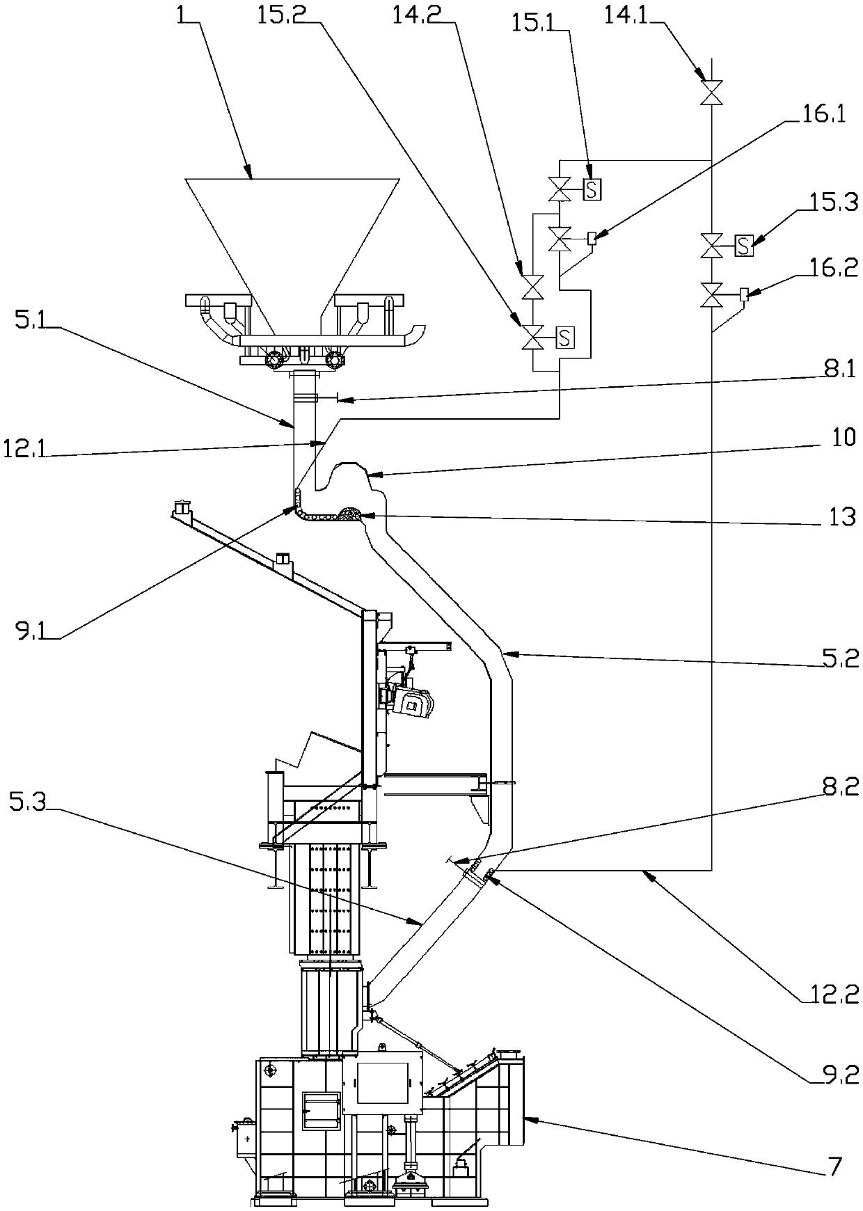 Air ash blowing control system for fly ash conveying pipeline of garbage incinerator