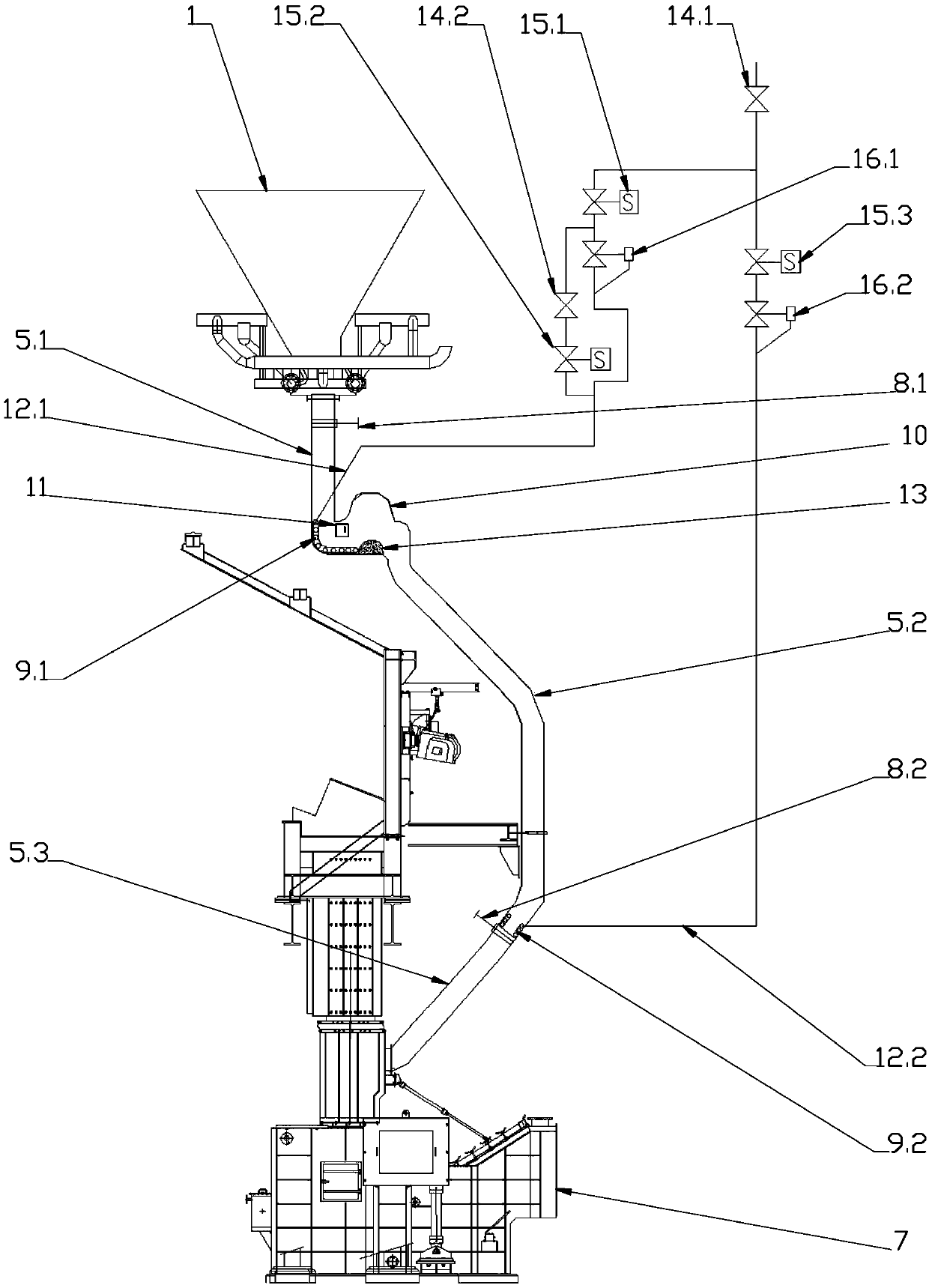 Air ash blowing control system for fly ash conveying pipeline of garbage incinerator