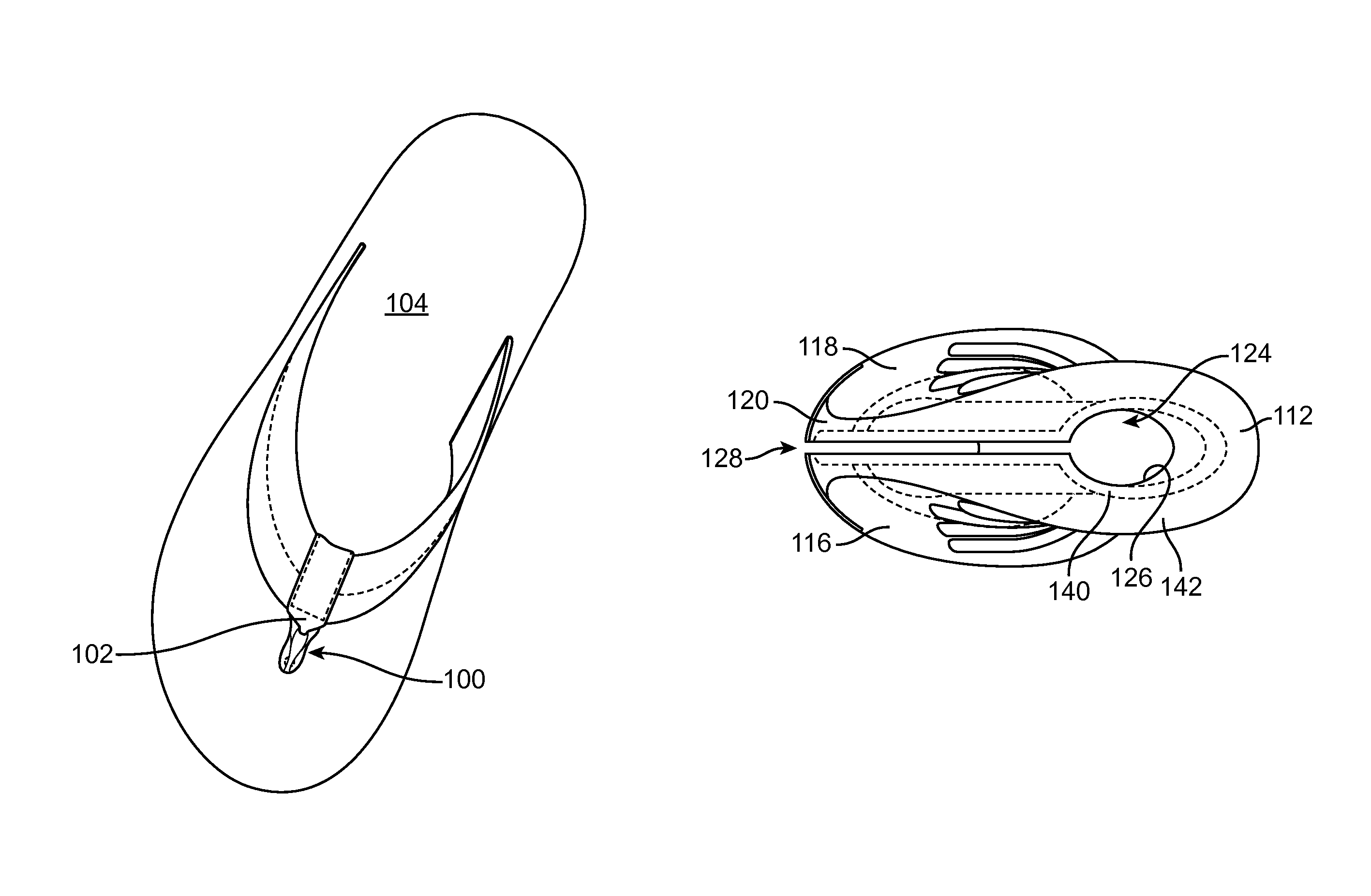 Device for wearing thong-type sandals