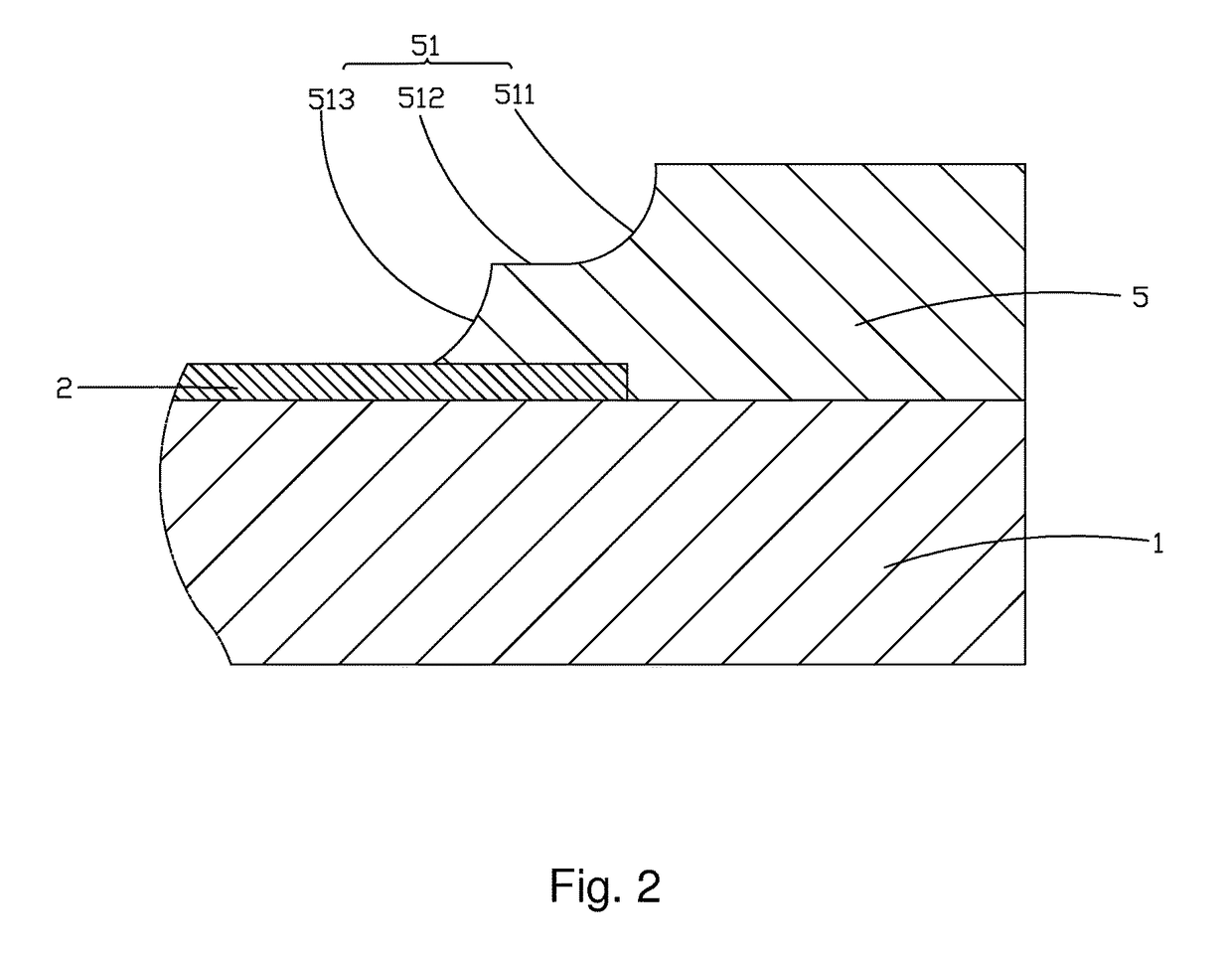 OLED display device having pixel separation layer sidewall comprising curved sections