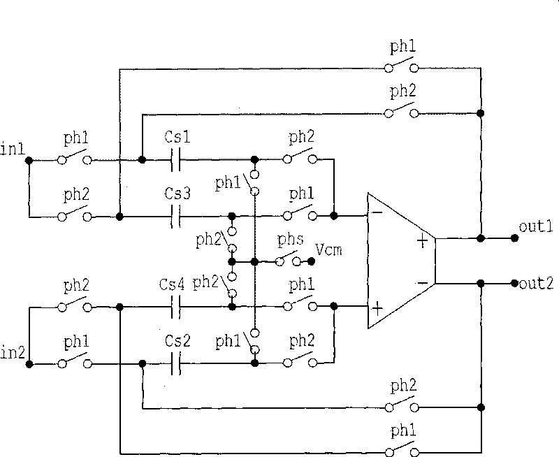 Double-sampling full-difference sampling-hold circuit