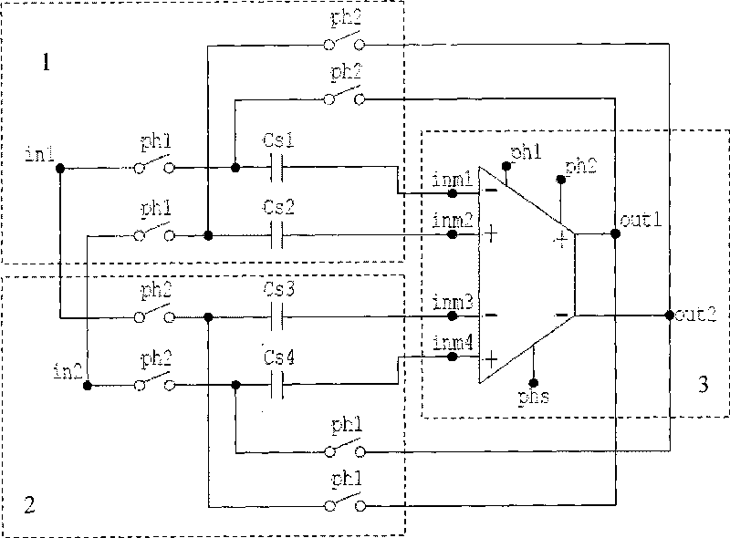 Double-sampling full-difference sampling-hold circuit