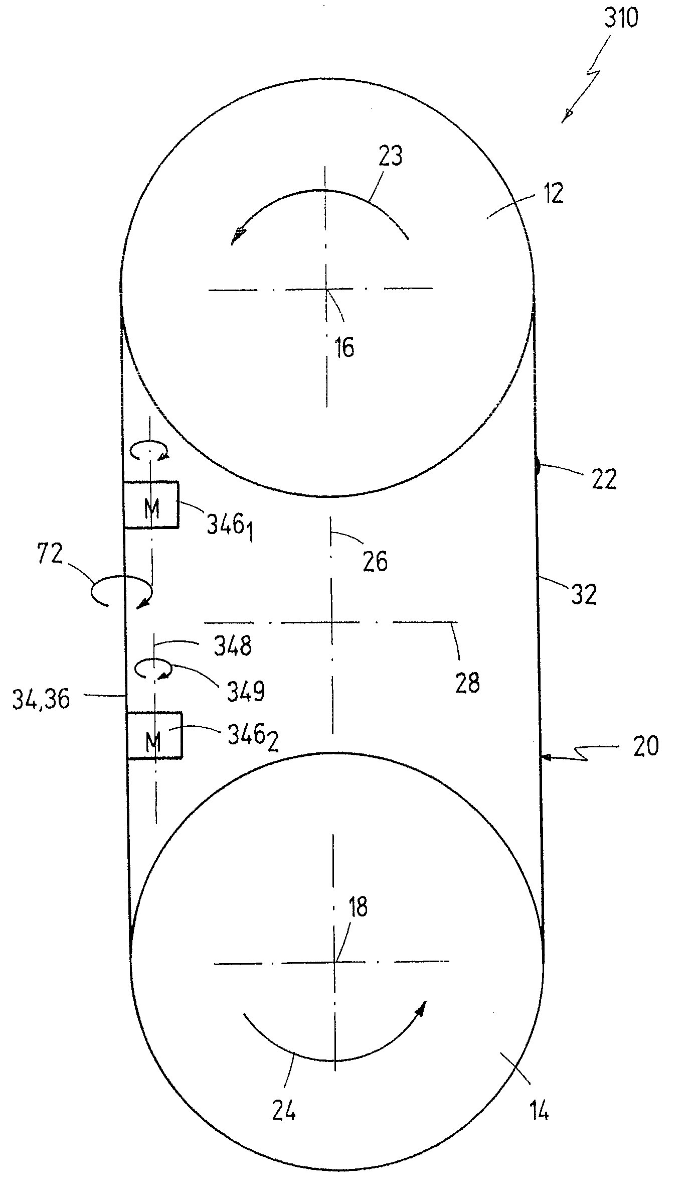 Band saw and method of spatially positioning a band saw blade