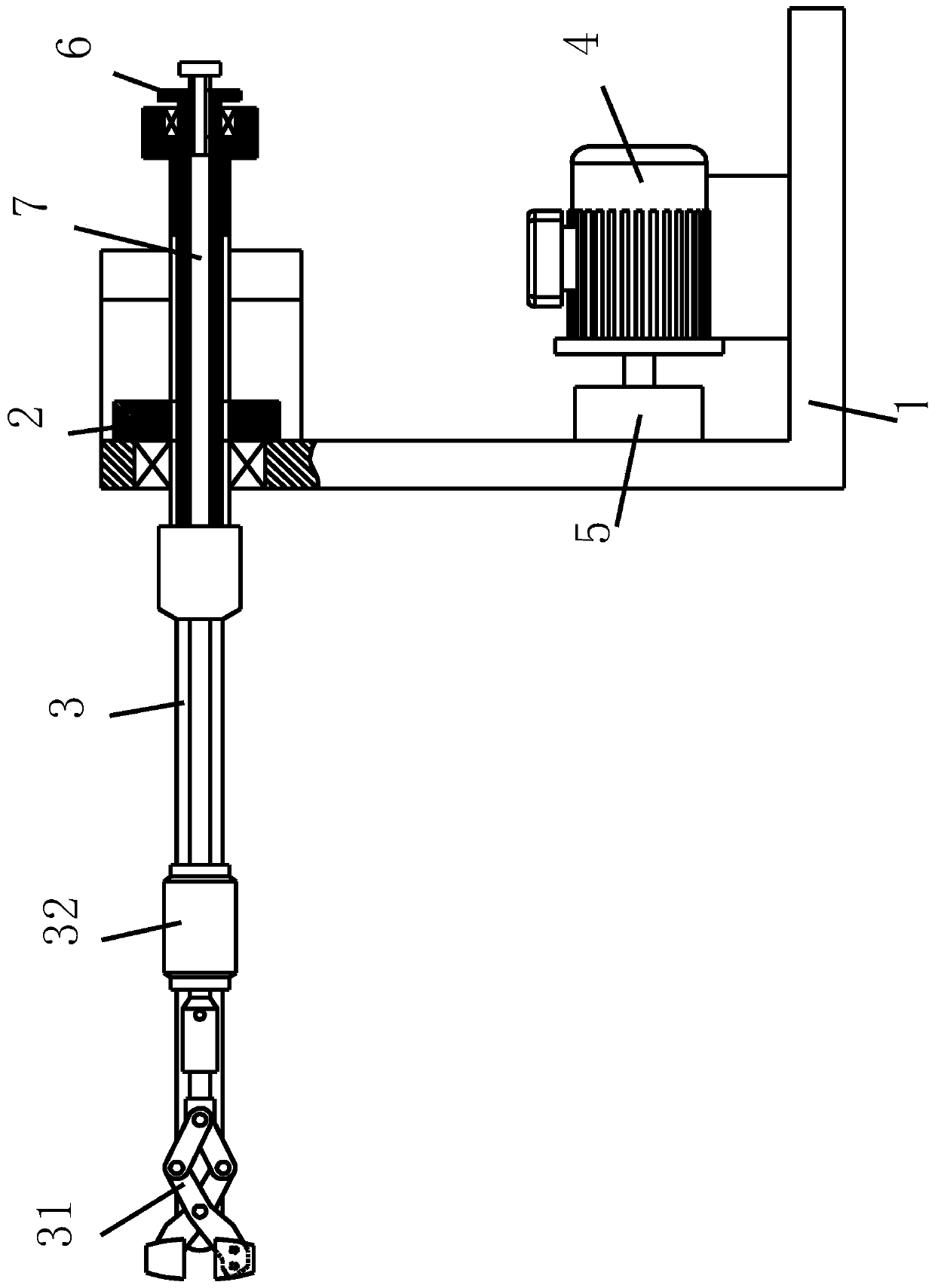 A component for automatic cleaning of thread holes in rotating parts of a loading vehicle