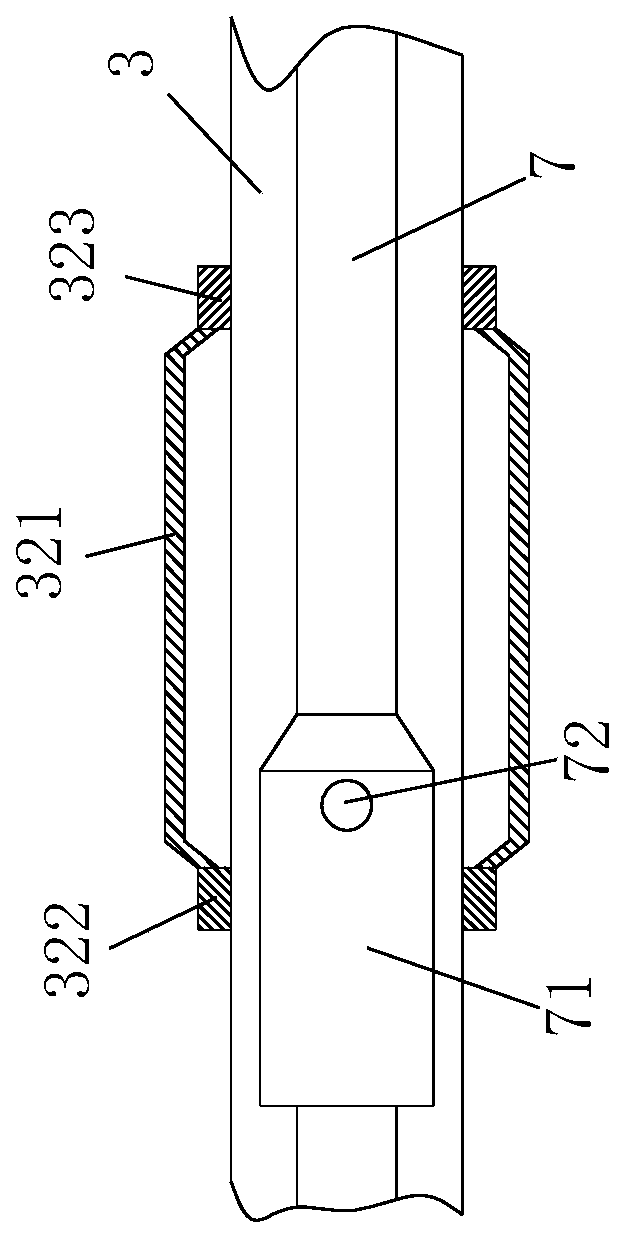 A component for automatic cleaning of thread holes in rotating parts of a loading vehicle