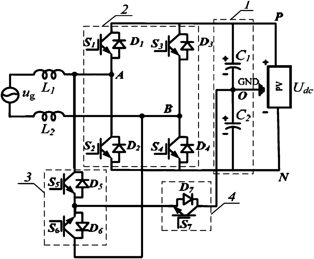 Optimal modulation method and system for non-isolated AC bypass type single-phase grid-connected inverter