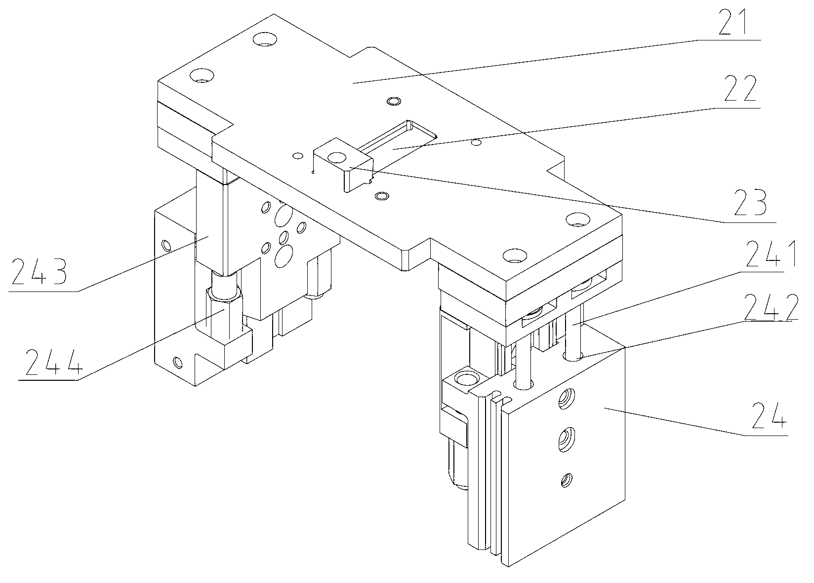 MP3 product shell pressing and assembling device