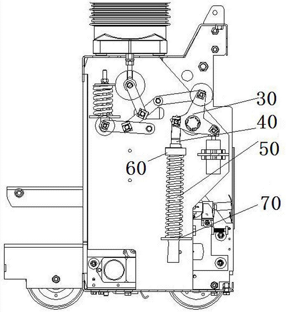 Breaking spring compression device