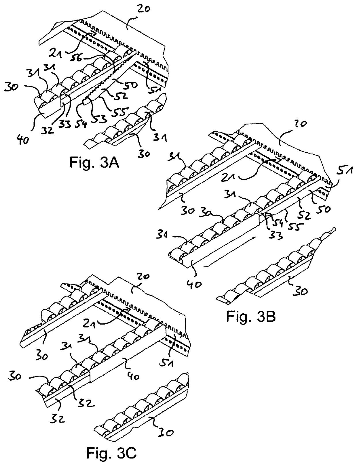 Locking device and method for locking a wheel track to an end beam, carton flow bed rack and use