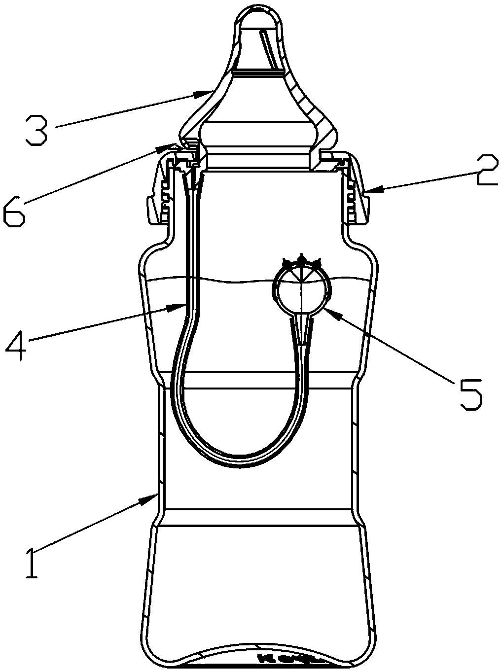 Drinking bottle with ventilation structure