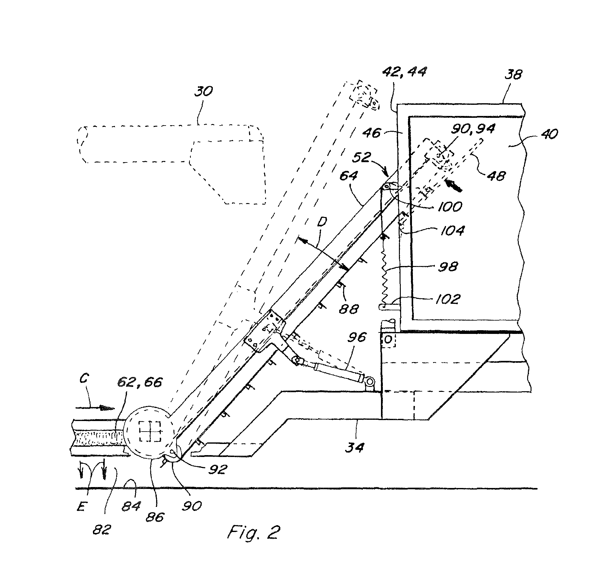 Corn cob collection device with stowable conveyor system having positive de-husking capability