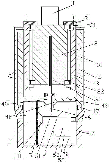 A worm machining mechanism with a driving motor partition