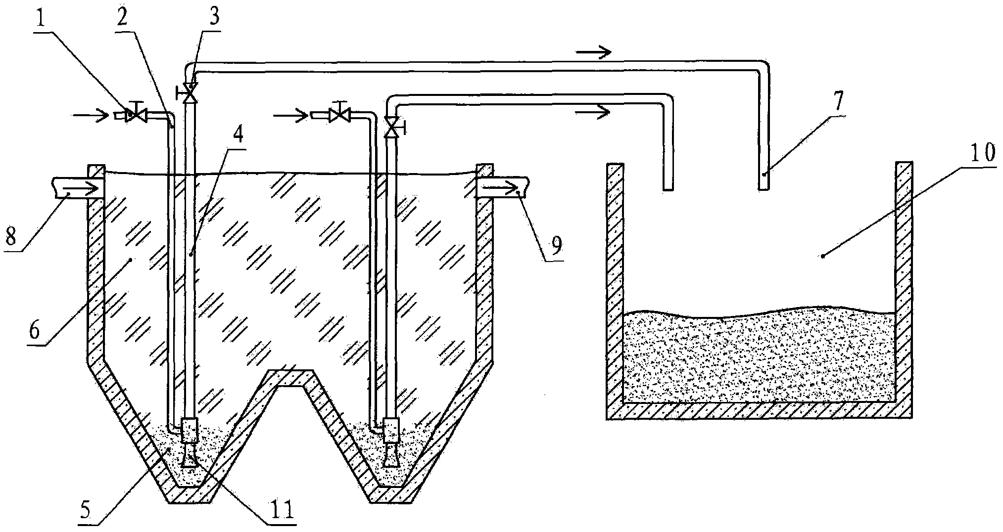 Slag discharge device in dust removal and desulfurization system