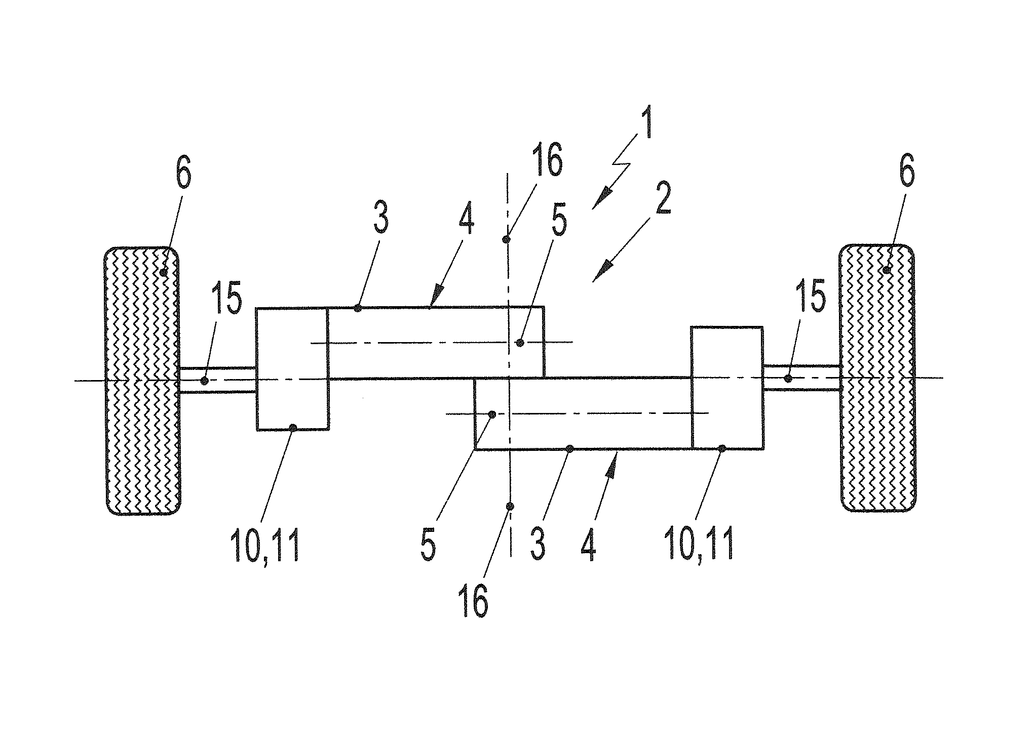 Chassis for a motor vehicle having an electrical axle
